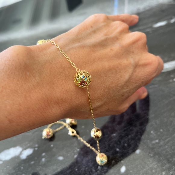 18K Brazilian Gold Plated Ball Necklace and Earring Set - Brand New - Picture 3 of 12